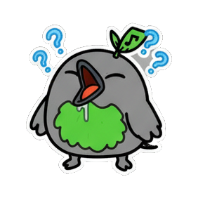 困惑不解 Chibi Leaf Bird Stickers sticker for expressive chats and social replies.