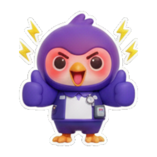 充满能量的企鹅 Cute Purple Penguin Stickers sticker for expressive chats and social replies.