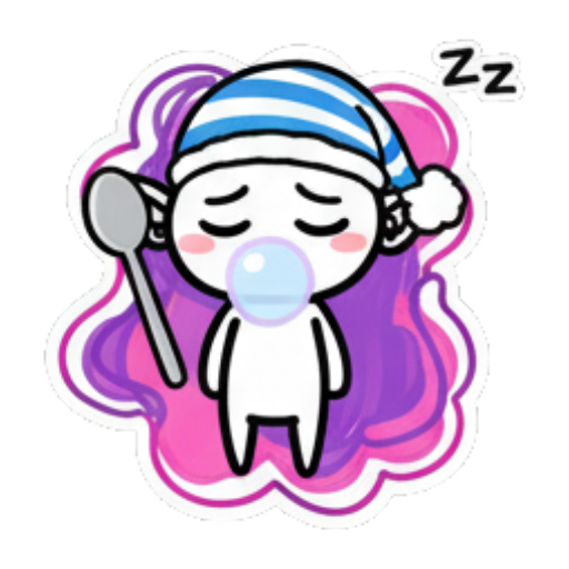 戴睡帽吹泡泡睡觉 Chibi Elf Expressive Pack sticker for expressive chats and social replies.