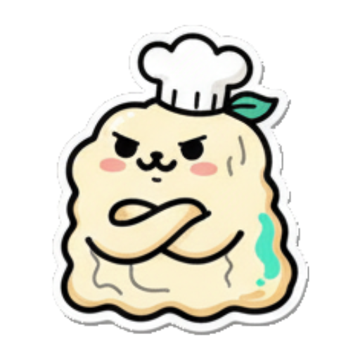 厨师团子抱臂生气皱眉 Chef Blob's Daily Fun sticker for expressive chats and social replies.
