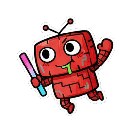 小电视挥手告别 Red Robot Expressive Stickers sticker for expressive chats and social replies.