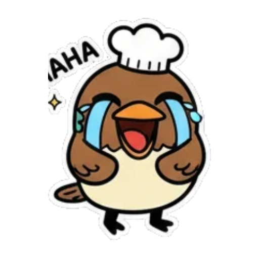 大笑小鸟捧腹不已 Chef Bird Stickers sticker for expressive chats and social replies.