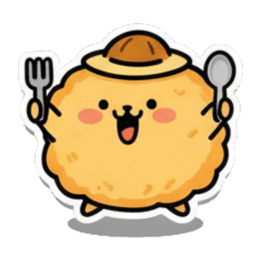 拿刀叉准备吃饭 Fluffy Buddy Stickers sticker for expressive chats and social replies.