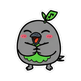 开心满足 Chibi Leaf Bird Stickers sticker for expressive chats and social replies.