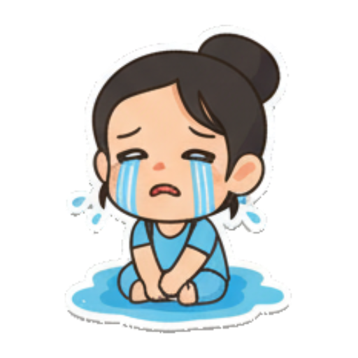 头顶问号困惑 Chibi Girl Daily Life sticker for expressive chats and social replies.