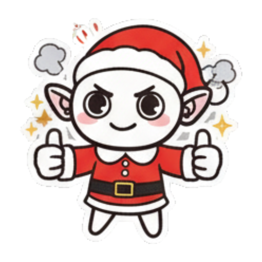 竖起大拇指表示赞同 Chibi Christmas Elf sticker for expressive chats and social replies.