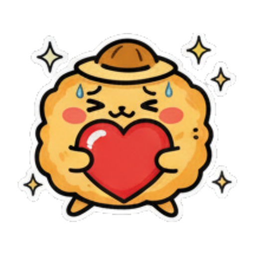 抱着爱心哈哈大笑。 Cute Fluffy Creature Daily sticker for expressive chats and social replies.