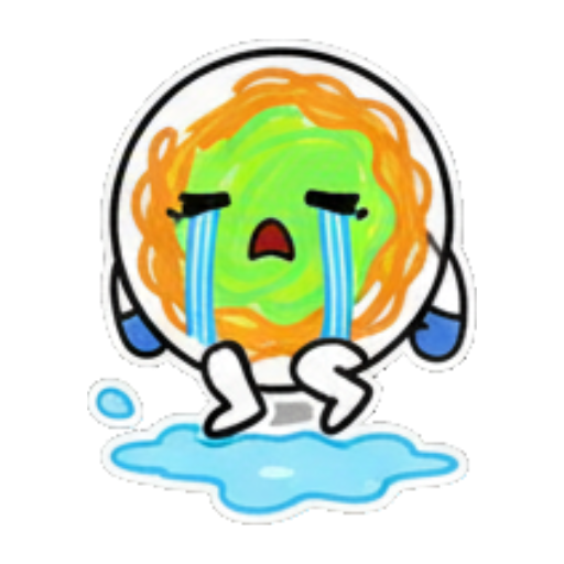 哭泣流泪的绿色角色 Skiing Green Blob Stickers sticker for expressive chats and social replies.