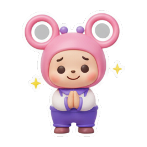 开心闪亮登场. Cute Pink Mouse Daily sticker for expressive chats and social replies.