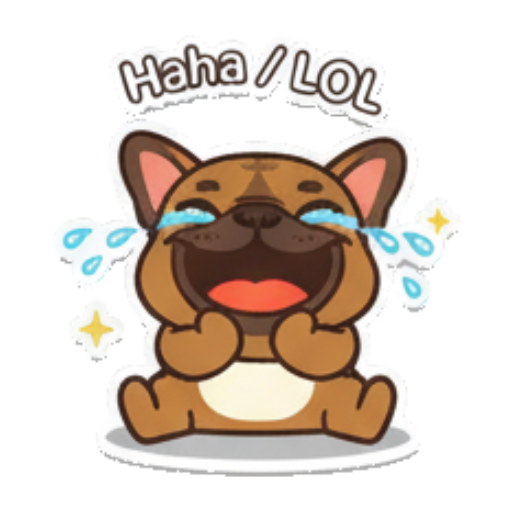 Loving dog, holding red heart. French Bulldog Fun sticker for expressive chats and social replies.
