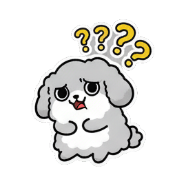 小狗满头问号不解 Fluffy Doggy Daily Moods sticker for expressive chats and social replies.
