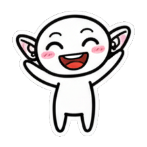 小精灵开心举手 Cute Elf Goblin Stickers sticker for expressive chats and social replies.