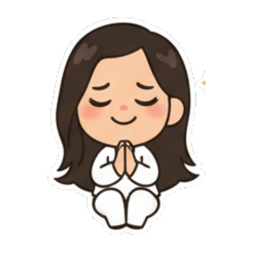 双手合十祈祷或感谢 Chibi Girl Daily Emotions sticker for expressive chats and social replies.