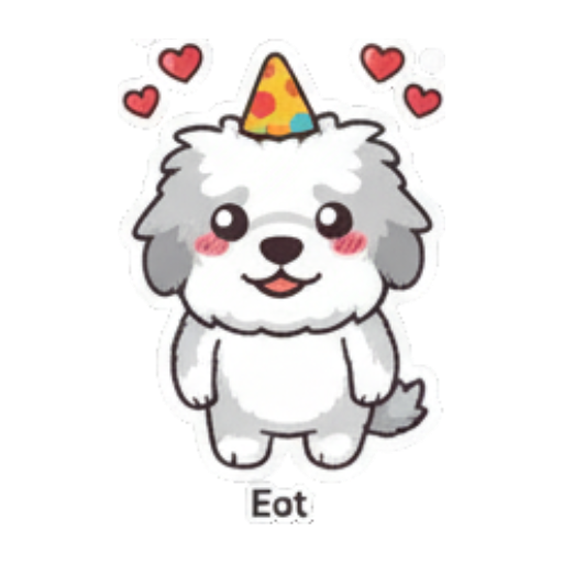 狗狗开心吃面条 Cute Fluffy Dog Stickers sticker for expressive chats and social replies.