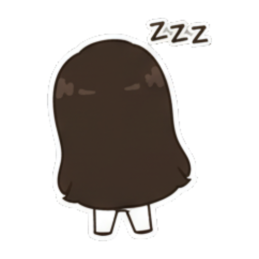 背对观众睡觉 Chibi Girl Daily Emotions sticker for expressive chats and social replies.