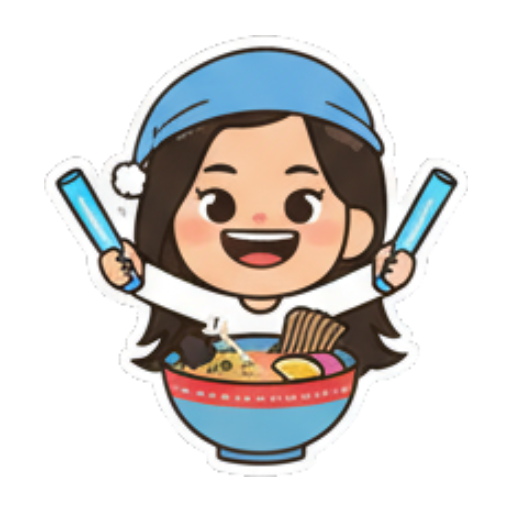 戴睡帽吃拉面 Chibi Girl Daily Emotions sticker for expressive chats and social replies.