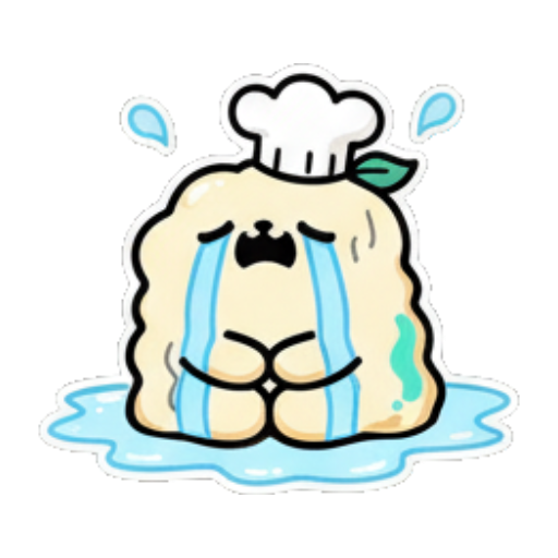 哭泣的厨师团子泪流满面 Chef Dumpling Express sticker for expressive chats and social replies.