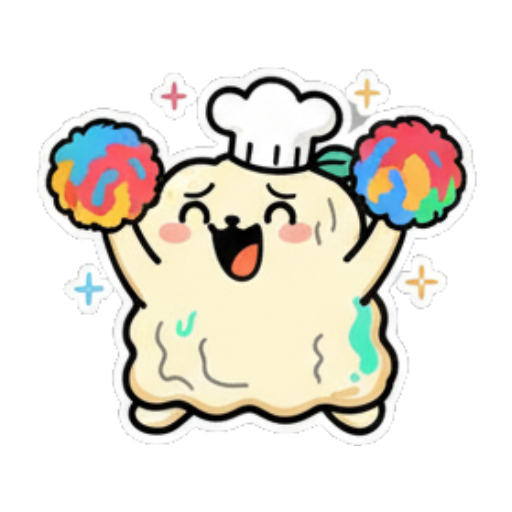 拿着彩球啦啦队 Chef Blob's Daily Life sticker for expressive chats and social replies.