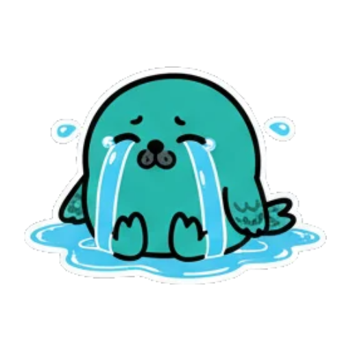 泪流满面地哭泣 Cute Chef Seal Stickers sticker for expressive chats and social replies.