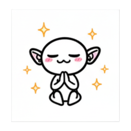 双手合十祈祷 Chibi Elf Emotions sticker for expressive chats and social replies.