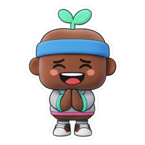 抱着爱心表达喜爱 Coie's Sprout Expressions sticker for expressive chats and social replies.