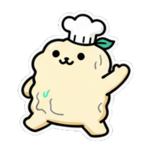 活泼团子开心挥手 Cute Chef Blob sticker for expressive chats and social replies.
