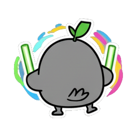 转身彩虹光 Chibi Leaf Bird Stickers sticker for expressive chats and social replies.