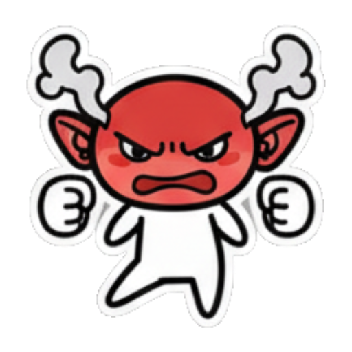 恶魔发怒很生气 Cute Elf Goblin Stickers sticker for expressive chats and social replies.