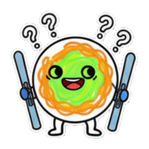 疑惑不解的卡通团子 Skiing Green Blob Stickers sticker for expressive chats and social replies.