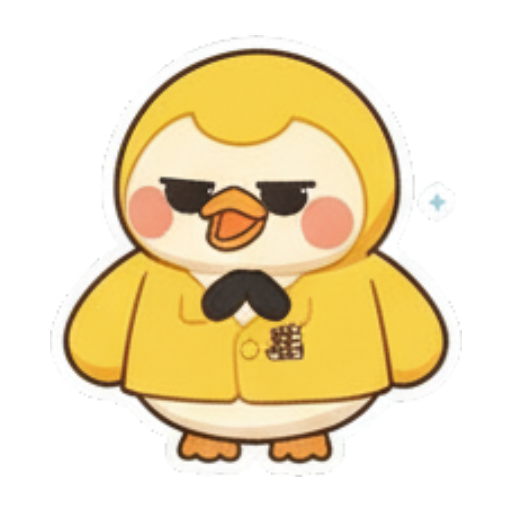 抱臂小黄鸭不开心 Chibi Lucky Chick Stickers sticker for expressive chats and social replies.