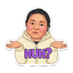 困惑不解，HUH Real Human Emotion Stickers sticker for expressive chats and social replies.