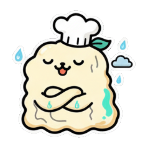 抱臂淋雨思考 Doughy Chef's Daily Life sticker for expressive chats and social replies.