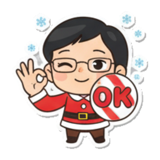 Female character showing OK sign, winking. Chibi Santa Girl Stickers sticker for expressive chats and social replies.