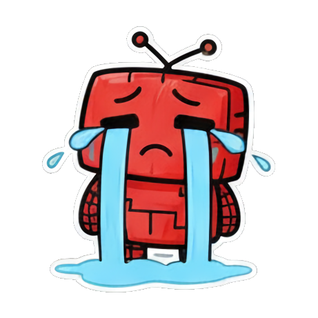 机器人大哭流泪很伤心 Red Robot Emoticons sticker for expressive chats and social replies.