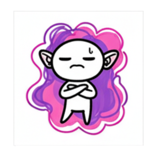 生气皱眉不悦 Chibi Elf Emotions sticker for expressive chats and social replies.