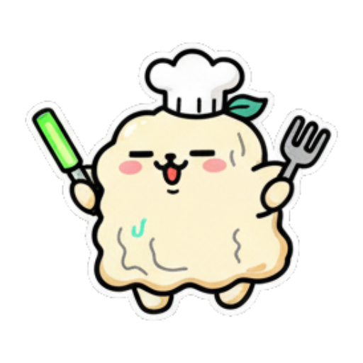 饺子厨师拿着刀叉吃饭 Chef Dumpling Daily Stickers sticker for expressive chats and social replies.