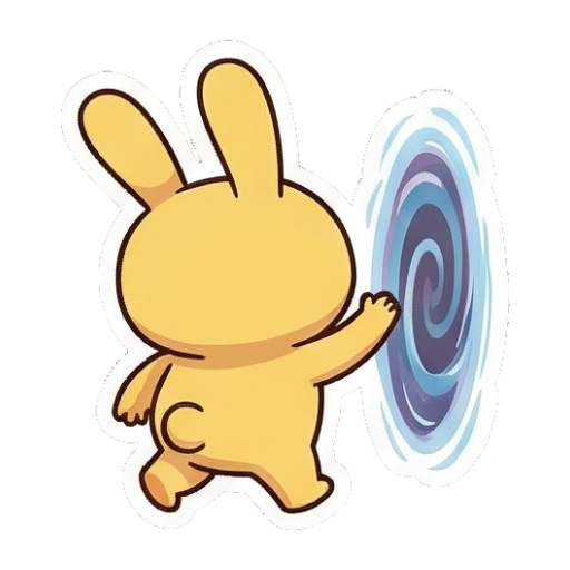 进入传送门的兔子 Chibi Ghibli Rabbit Stickers sticker for expressive chats and social replies.