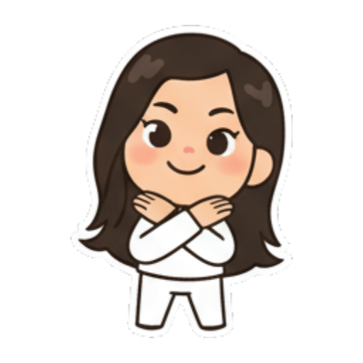 双手抱臂面带微笑 Chibi Girl Daily Emotions sticker for expressive chats and social replies.