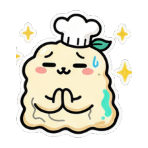 害羞厨师双手合十 Cute Chef Blob sticker for expressive chats and social replies.