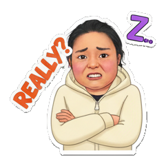 疲惫困倦，REALLY Real Human Emotion Stickers sticker for expressive chats and social replies.