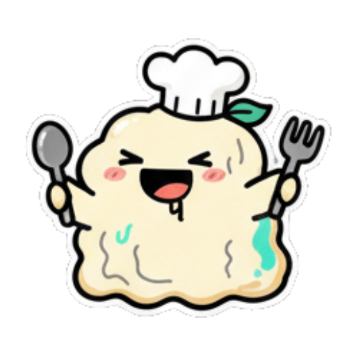 开心的小团子拿着餐具吃饭 Chef Dumpling Express sticker for expressive chats and social replies.
