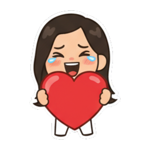 抱爱心表达爱意 Chibi Girl Daily Emotions sticker for expressive chats and social replies.