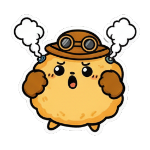 Confused with question marks. Steampunk Fluffball Adventures sticker for expressive chats and social replies.