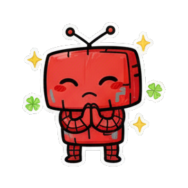 小电视双手合十 Red Robot Expressive Stickers sticker for expressive chats and social replies.