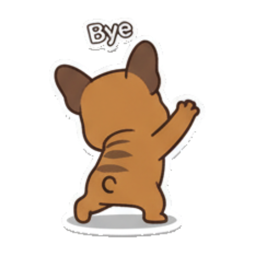 Expressive pet for chats. French Bulldog Fun sticker for expressive chats and social replies.