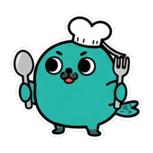 拿着餐具准备 Cute Chef Seal Stickers sticker for expressive chats and social replies.