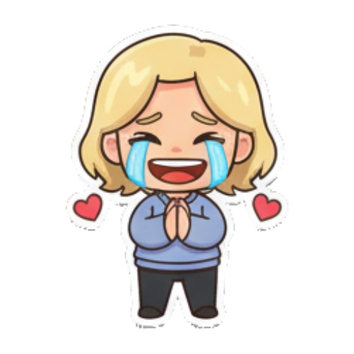 金发角色哭泣求助 Blonde Chibi Daily Moods sticker for expressive chats and social replies.
