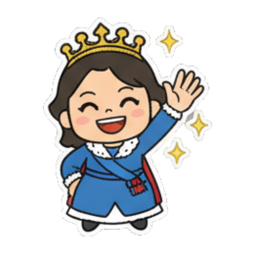 女王挥手致意 萌系女王日常表情包 sticker for expressive chats and social replies.