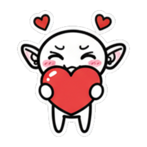 双手捧心表达爱 Cute Elf Goblin Stickers sticker for expressive chats and social replies.