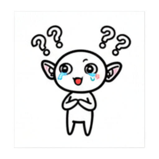 问号环绕疑问 Chibi Elf Emotions sticker for expressive chats and social replies.